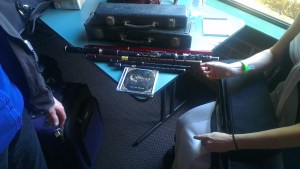 Sarah Calderwood with things she makes music with