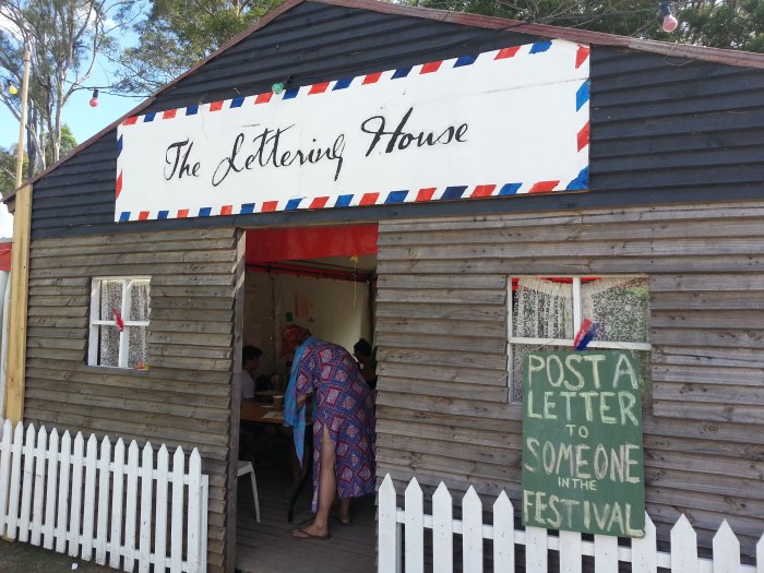 The Lettering House at Woodford Folk Festival