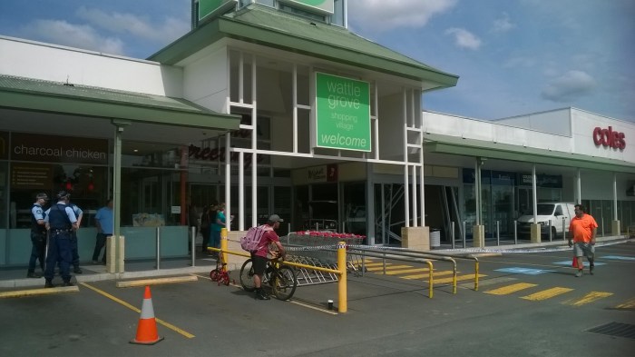 The facade of Wattle Grove Shopping Village. The whole complex is only ten years old. I had no idea until chatting with a woman in John Chen's pharmacy yesterday.
