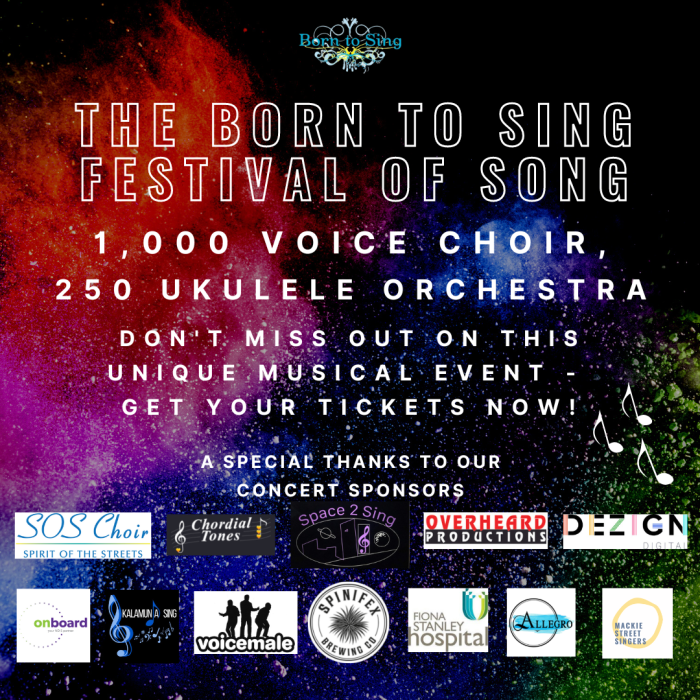 Born To Sing 1000 at Perth Concert Hall on Saturday 13 June 2023